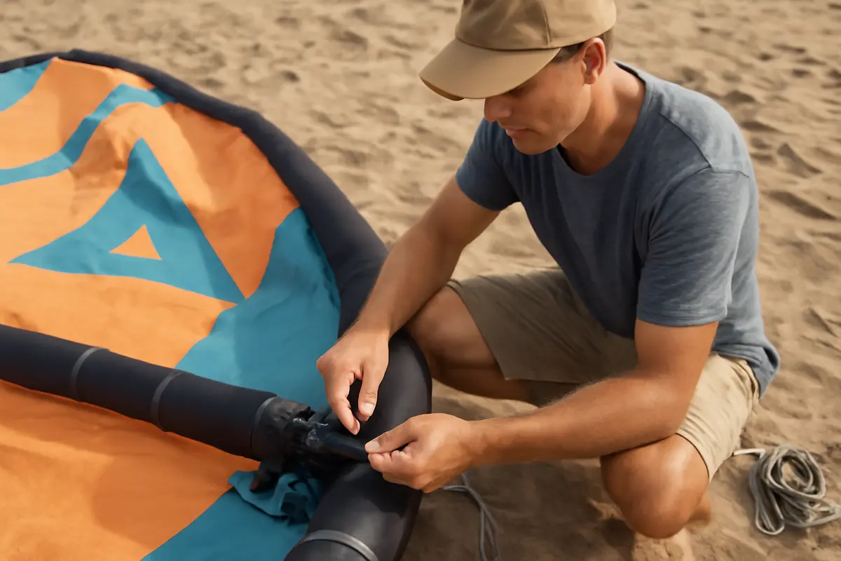 Manutenzione ali da kitesurf dopo ogni uscita: pratica semplice che previene danni costosi