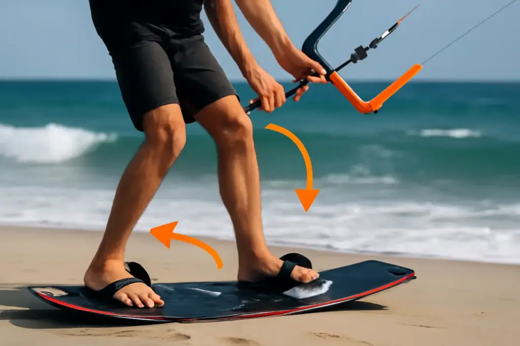 Come utilizzare i piedi per manovre switch in kitesurf? Piccoli aggiustamenti che cambiano il risultato