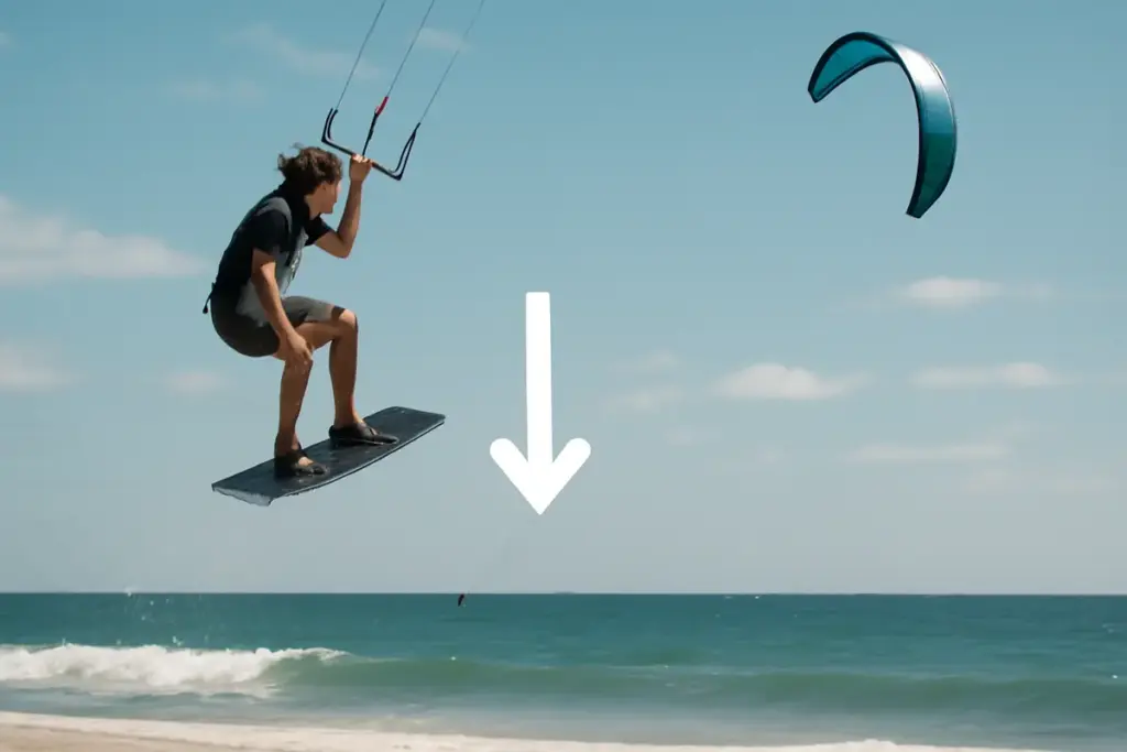 In che fase del salto si deve depotenziate l’ala nel kite? Il timing preciso per atterrare morbidi